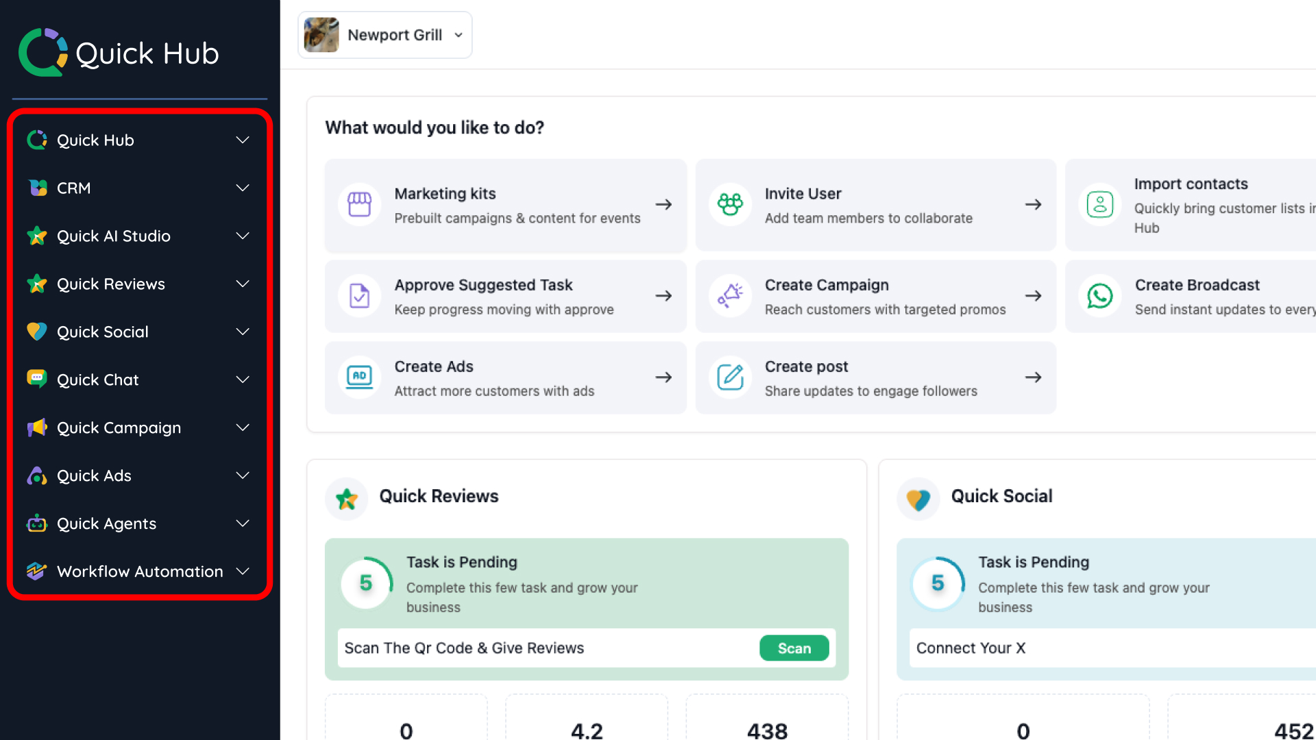 QuickHub Marketing Automation Platform